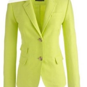 J. Crew Schoolboy Linen Blazer - Neon/KiwiGreen Size 6